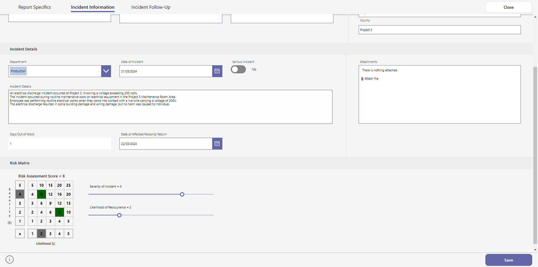 Form 4 – Incident Info Incident management solution information form